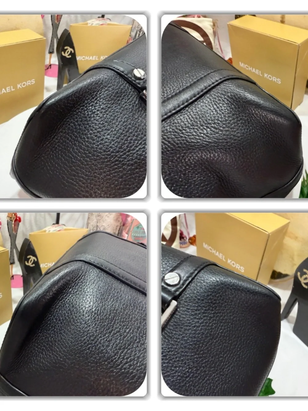 SASSY MICHAEL KORS PEBBLED LEATHER BLACK 2-WAY HANDBAG! MSRP $478
